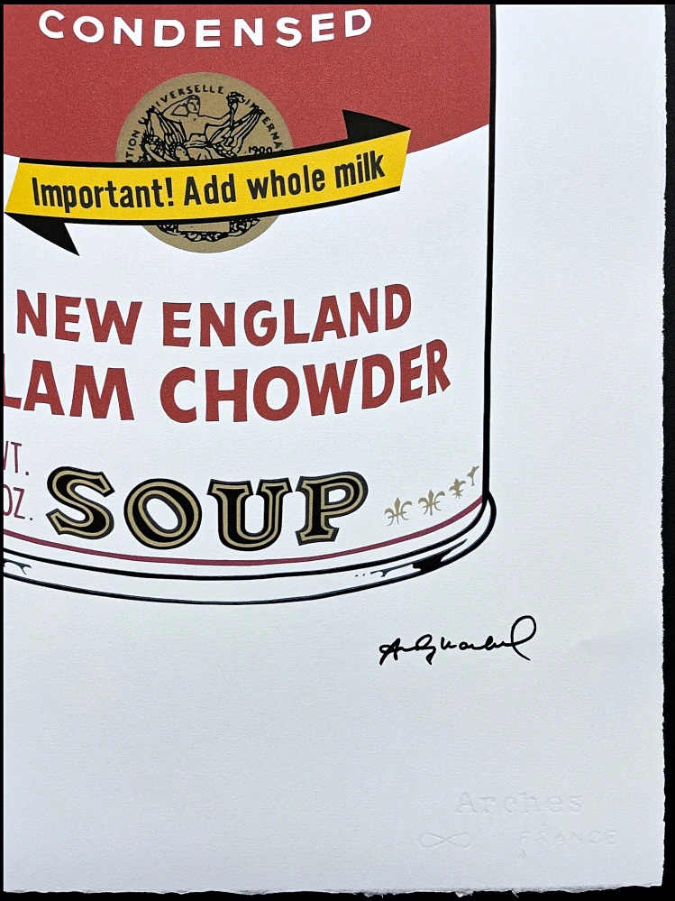 Andy Warhol - Campbell's Soup New England 71/100 - edice Leo Castelli s certifikátem