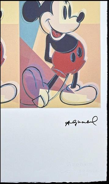 Andy Warhol - 2x Mickey Mouse 26/100 - edice Leo Castelli s certifikátem