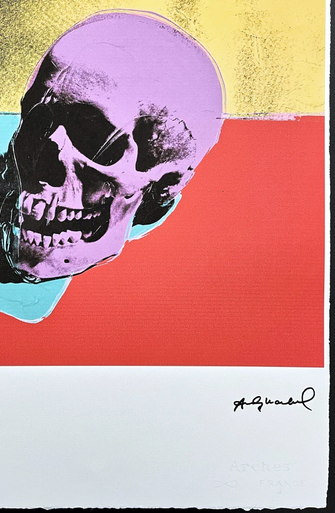 Andy Warhol - Skull na červeném pozadí 76/100 - edice Leo Castelli s certifikátem