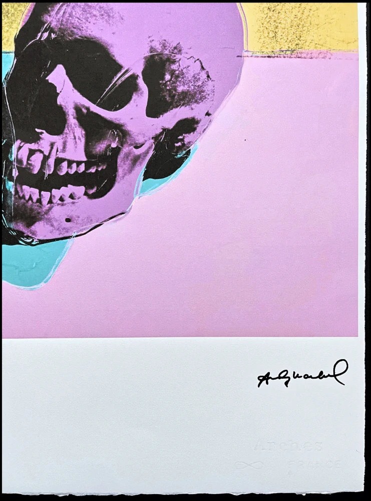 Andy Warhol - Skull na růžovém pozadí 45/100 - edice Leo Castelli s certifikátem