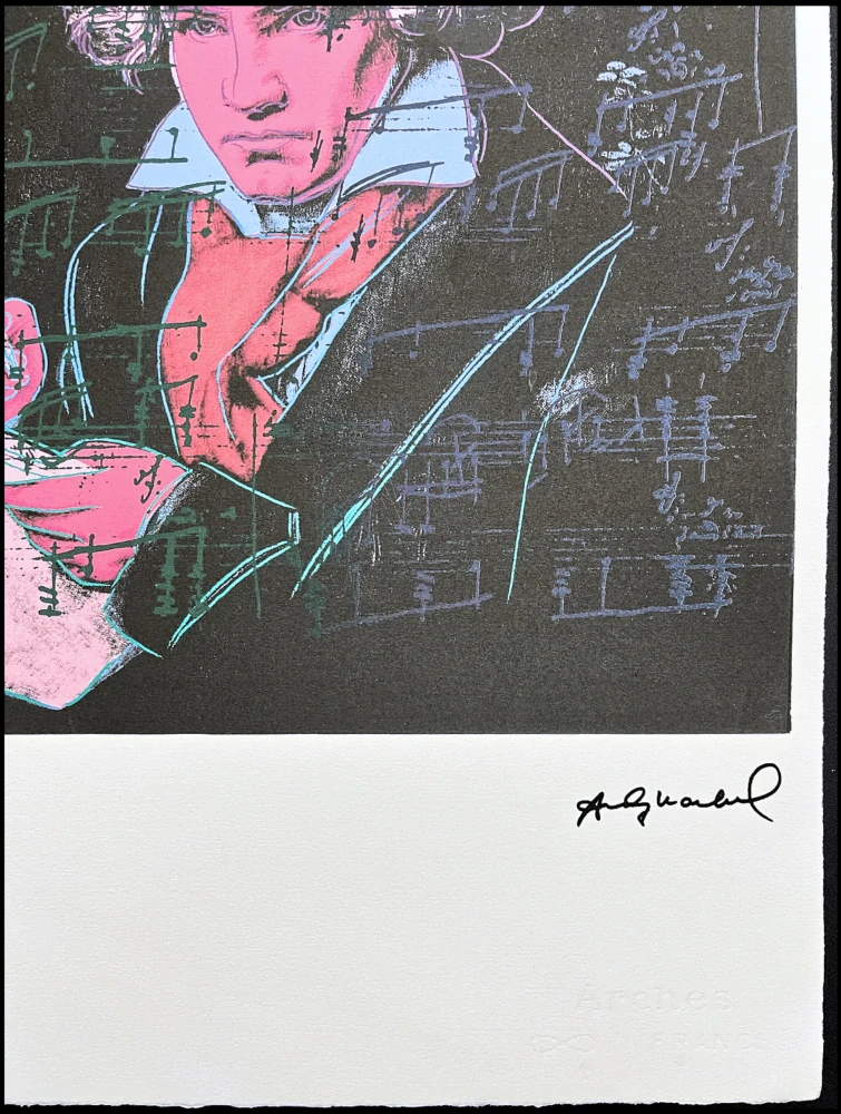 Andy Warhol - Beethoven růžovo-černý 36/100 - edice Leo Castelli s certifikátem