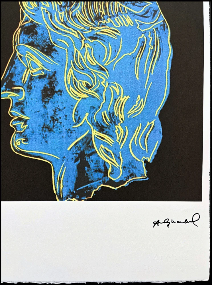 Andy Warhol - Alexander the Great - modrý na černém pozadí 84/100 - edice Leo Castelli s certifikátem
