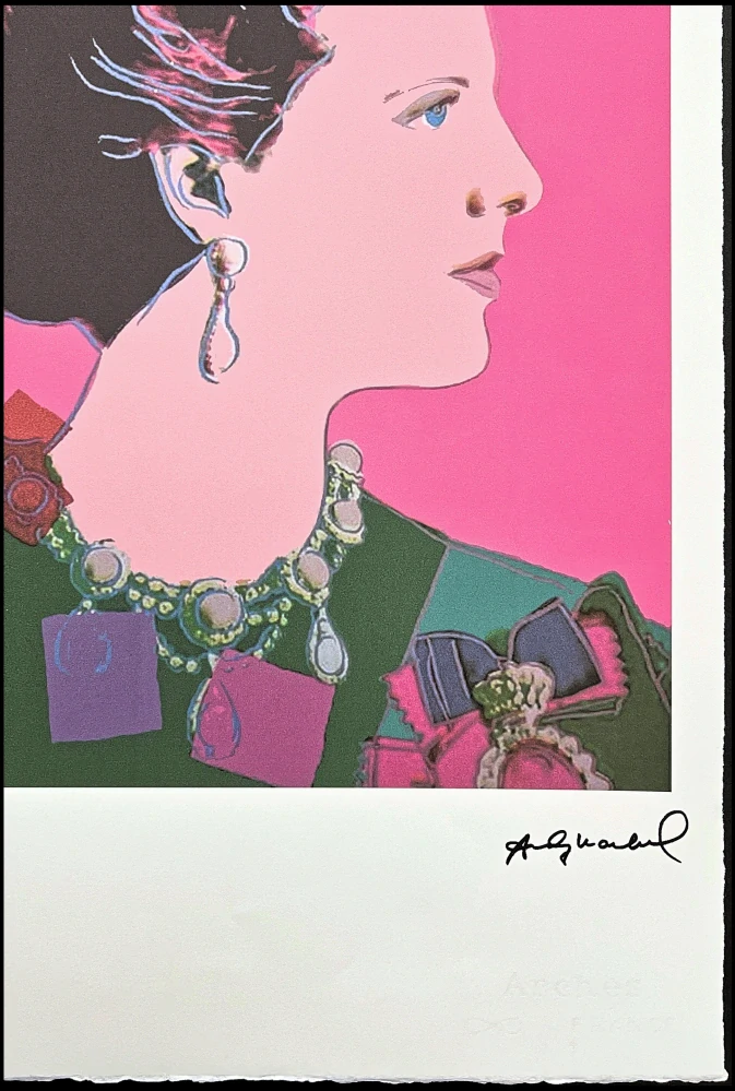 Andy Warhol - Queen Margarethe růžová 68/100 - edice Leo Castelli s certifikátem