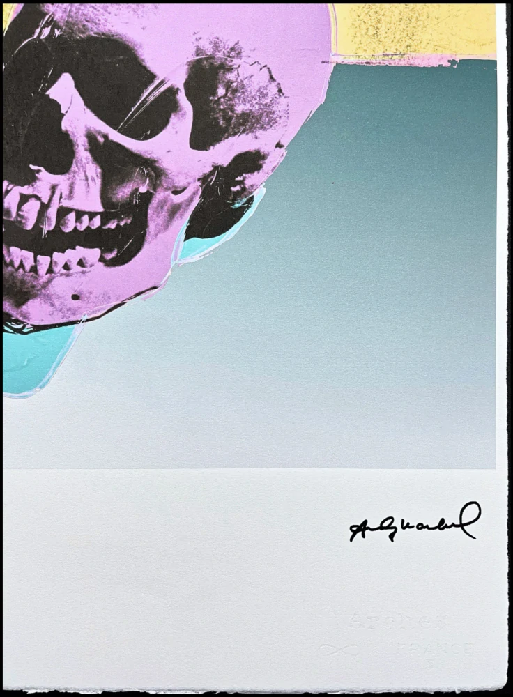 Andy Warhol - Skull na modrém pozadí 12/100 - edice Leo Castelli s certifikátem