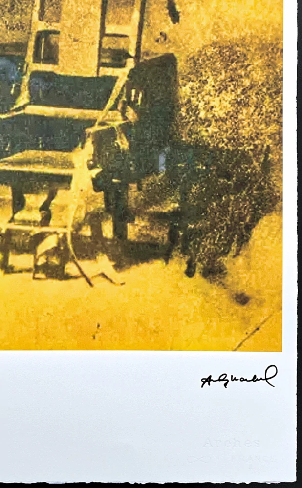 Andy Warhol - Electric Chair detail žluté 62/100 - edice Leo Castelli s certifikátem