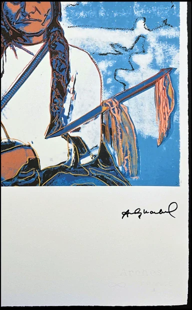 Andy Warhol - Sitting Bull bílo-modrý x/100 - edice Leo Castelli s certifikátem