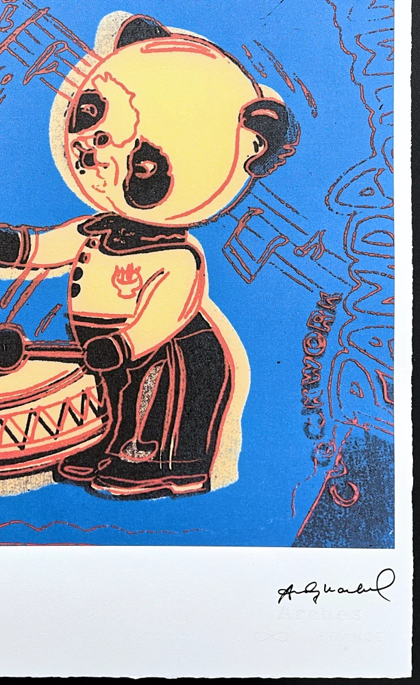 Andy Warhol - Panda Drummer modrý 36/100 - edice Leo Castelli s certifikátem