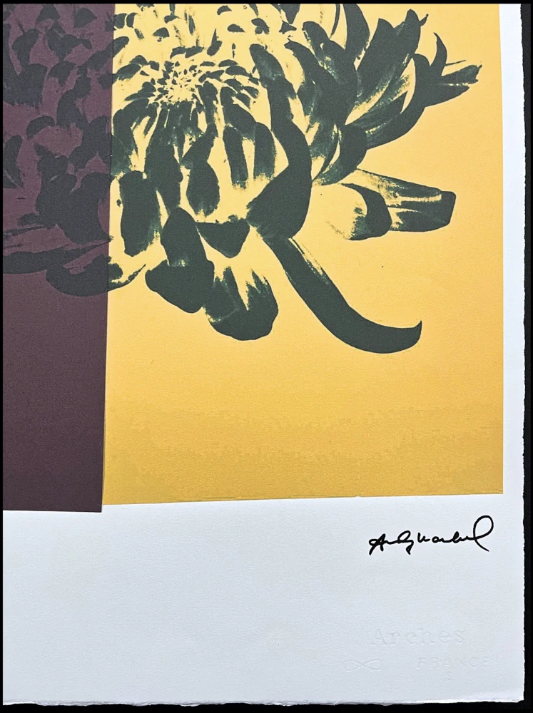 Andy Warhol - Chrysanthemum fialovo-žlutá 31/100 - edice Leo Castelli s certifikátem