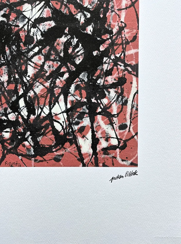 Jackson Pollock - Abstraktní kompozice 178/300 - signováno 50x70cm