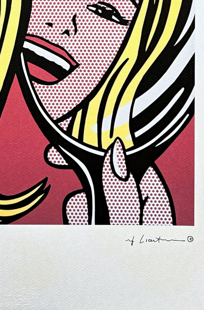 Roy Lichtenstein - Girl in mirror - signováno, 35x50cm, limitovaná edice 53/150