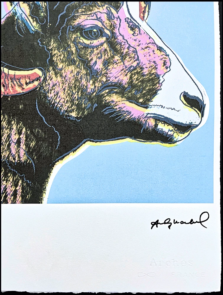Andy Warhol - Bighorn Ram růžovo-modrý 62/100 - edice Leo Castelli s certifikátem
