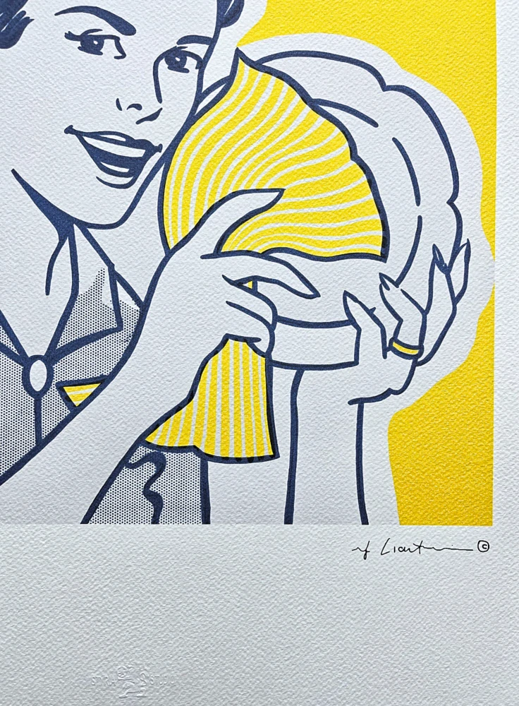 Roy Lichtenstein - Woman Drying Dishes - signováno, 35x50cm, limitovaná edice 48/150
