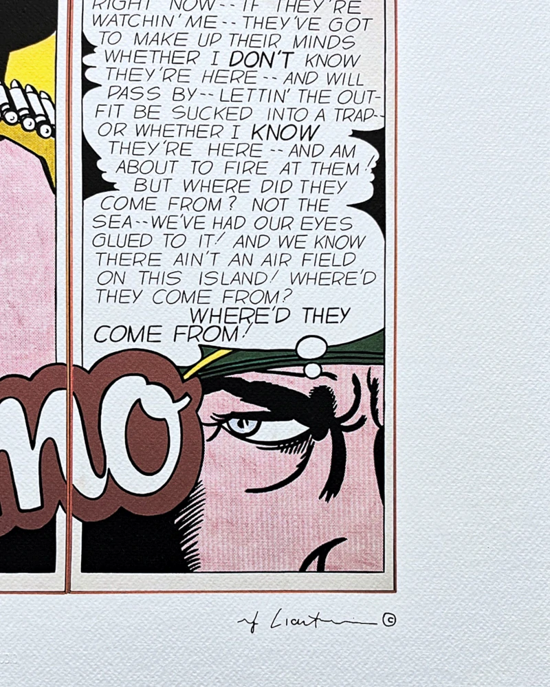 Roy Lichtenstein - Live Ammo Take Cover - signováno, 50x35cm, limitovaná edice 50/150