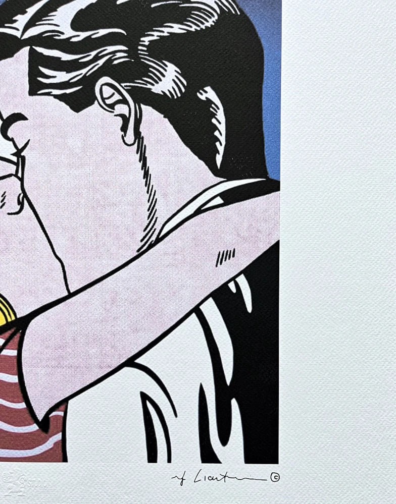 Roy Lichtenstein - The Kiss III - signováno, 50x35cm, limitovaná edice 10/150