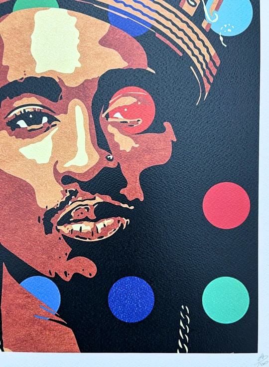 Death NYC - Tupac a crown - limitovaná edice s certifikátem, 32x45cm