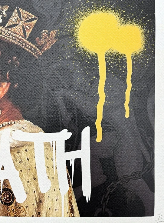 Death NYC - Queen Elizabeth II. - limitovaná edice s certifikátem, 45x32cm