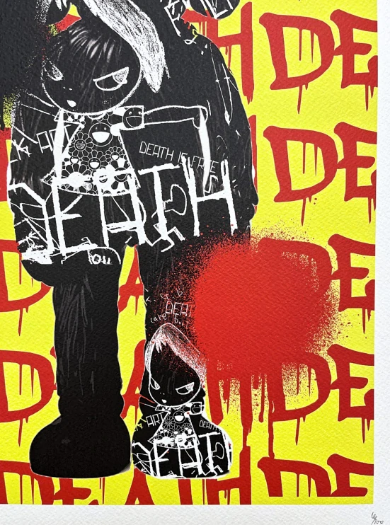 Death NYC - Death is free a Kaws - limitovaná edice s certifikátem, 32x45cm