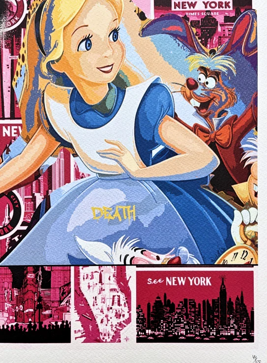 Death NYC - Alice in New York - limitovaná edice s certifikátem, 32x45cm