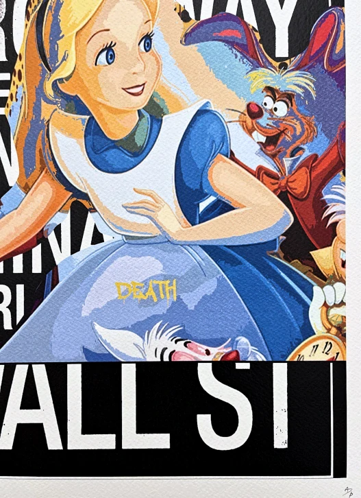 Death NYC - Alice a Wall Street - limitovaná edice s certifikátem, 32x45cm