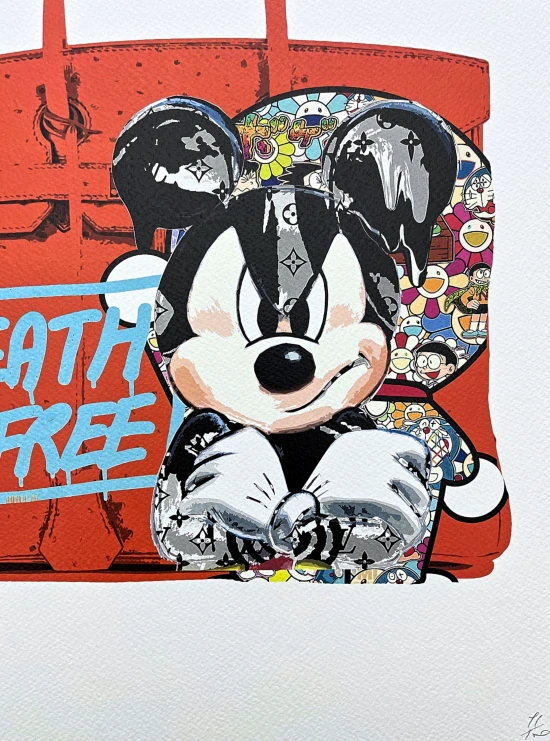 Death NYC - Birkin Bag a Mickey - limitovaná edice s certifikátem, 32x45cm