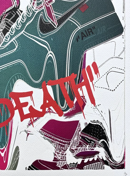 Death NYC - Green Nike - limitovaná edice s certifikátem, 32x45cm