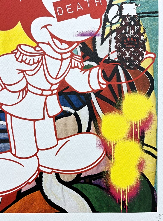 Death NYC - Mickey Mouse a grenade - limitovaná edice s certifikátem, 32x45cm