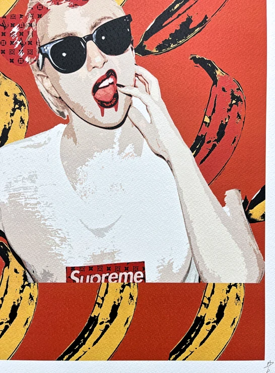 Death NYC - Christina Aquilera a bananas - limitovaná edice s certifikátem, 32x45cm