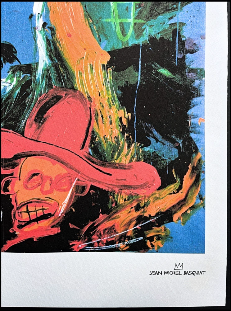 Jean-Michel Basquiat - Man with car and aeroplane 251/300 - limitovaná edice, signováno, 50x70cm