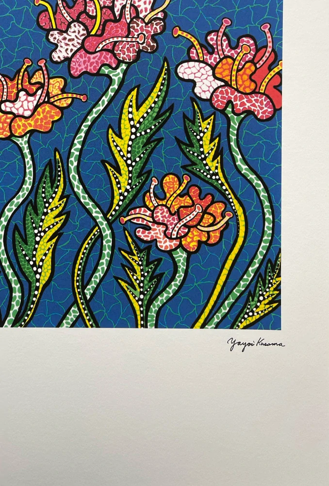 Yayoi Kusama - Flower II 26/500 - signováno, číslovaná edice, 50x65 cm