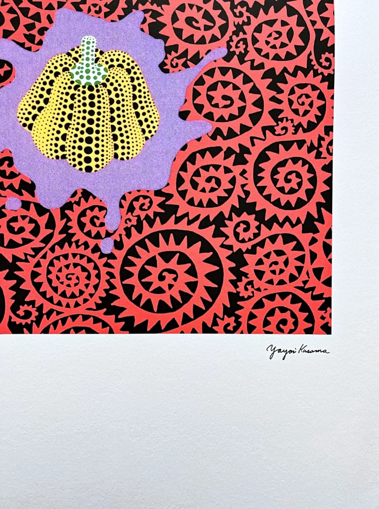 Yayoi Kusama - Pumpkin with red flowers x/500 - signováno, číslovaná edice, 50x65 cm
