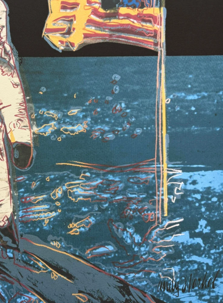 Andy Warhol - Moonwalk tmavě modrý 170/2400 - 60x60cm, limitovaná edice CMOA s certifikátem
