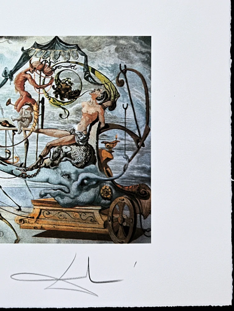 Salvador Dalí - The Chariot of Bacchus - signováno, limitovaná edice, 66x50cm