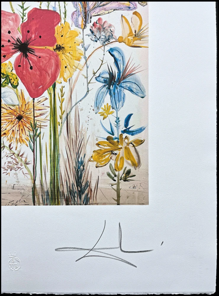 Salvador Dalí - Summer flowers - signováno, limitovaná edice, 50x66cm