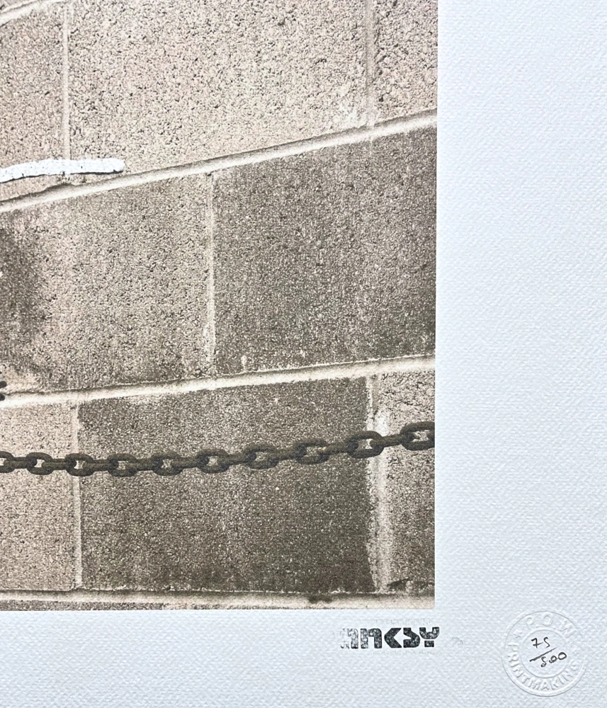 Banksy - Tightrope Rat 75/150 - číslovaná edice s certifikátem, razítko, 50x35cm