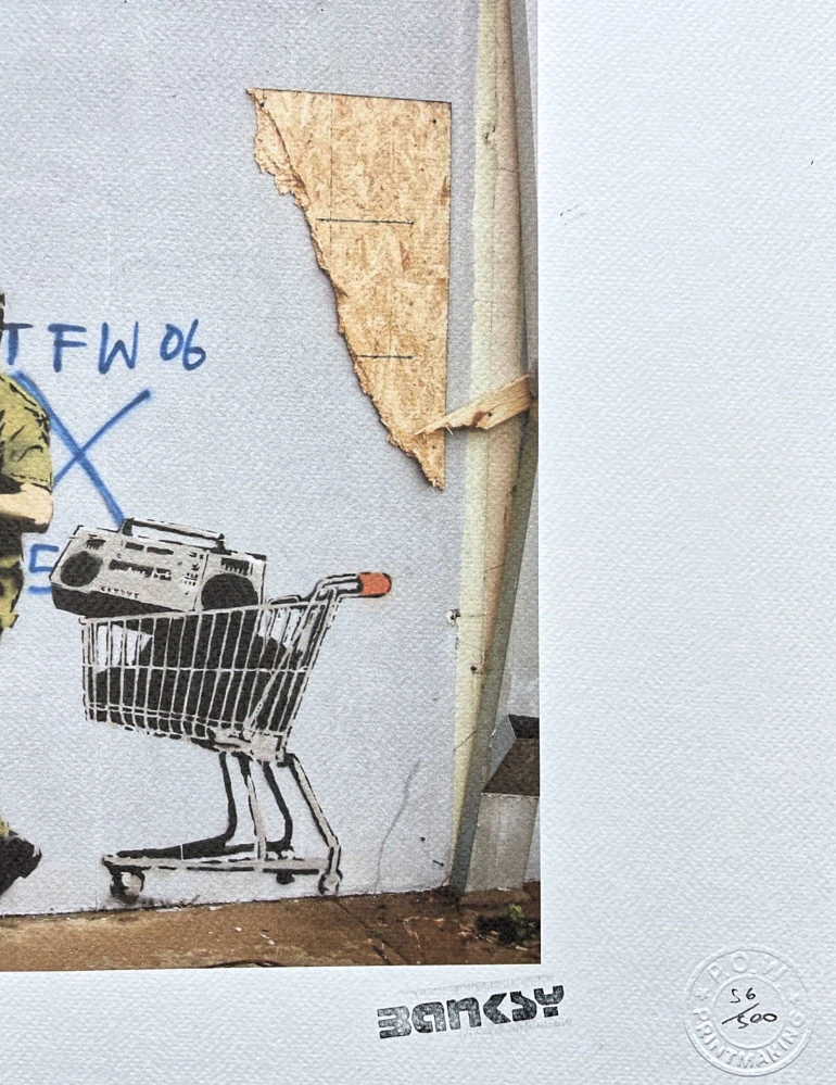 Banksy - Looters Masters 56/150 - číslovaná edice s certifikátem, razítko, 50x35cm
