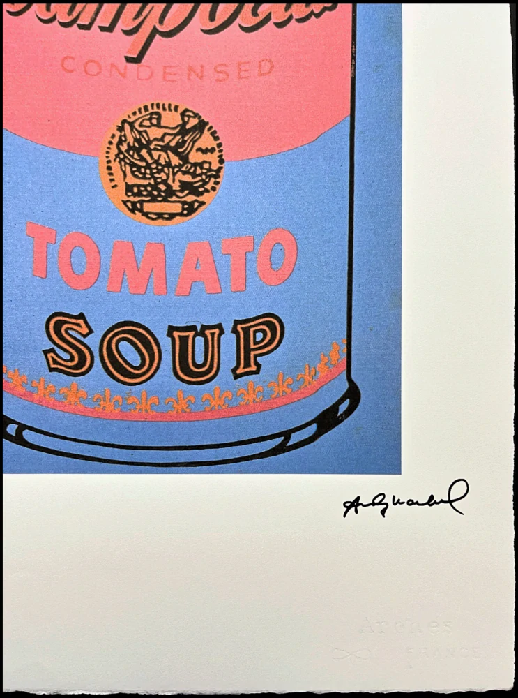 Andy Warhol - Campbell's Soup Tomato Soup modré pozadí x/100 - edice Leo Castelli s certifikátem