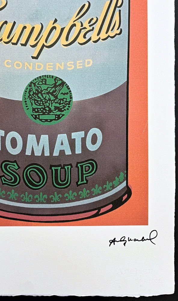 Andy Warhol - Campbell's Soup Tomato Soup červené pozadí 12/100 - edice Leo Castelli s certifikátem