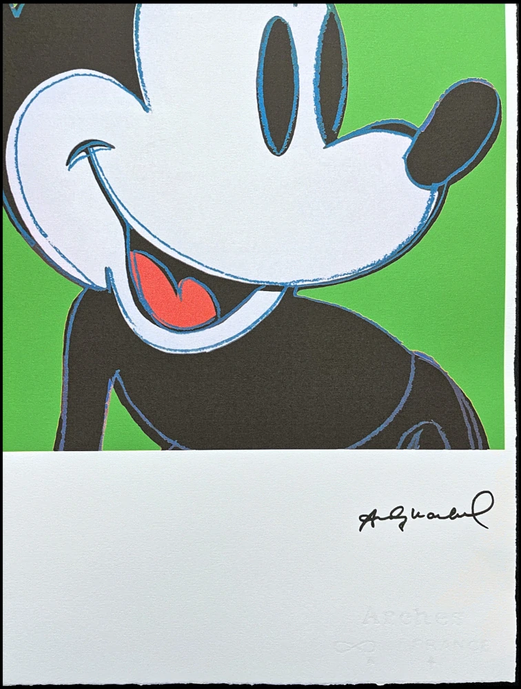 Andy Warhol - Mickey Mouse tmavě zelený x/100 - edice Leo Castelli s certifikátem