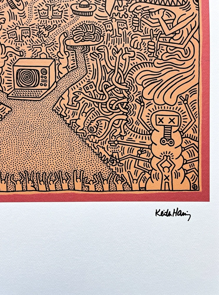 Keith Haring - Signal of Ufo 53/150 - signováno, limitovaná edice s certifikátem, 50x70 cm