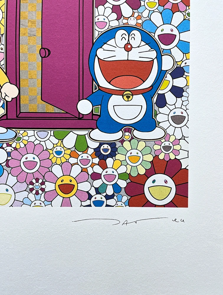 Takashi Murakami - Anywhere door in the field of flowers 150/300- signováno, číslovaná edice, 50x65 cm