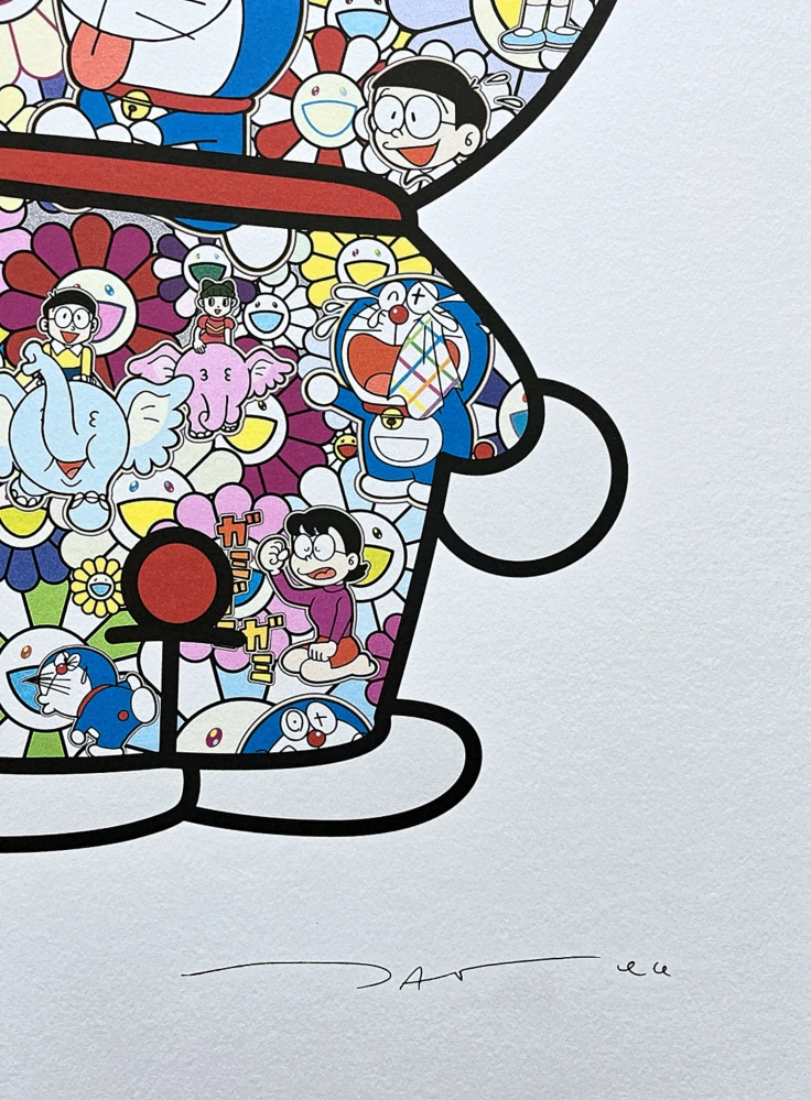 Takashi Murakami - Doraemon in the Field of Flowers I 40/300- signováno, číslovaná edice, 50x65 cm