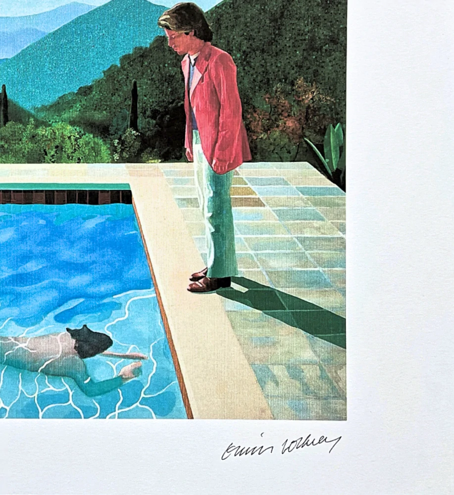 David Hockney - Portrait of an Artist Pool with two Figures II 16/500 - limitovaná edice s certifikátem, 50x35 cm