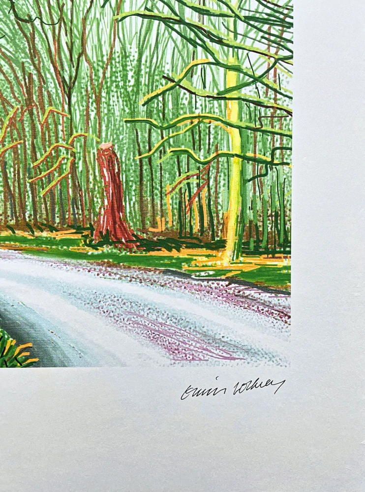 David Hockney - The Arrival of Spring in Woldgate 23th April x/500 - limitovaná edice s certifikátem, 35x50 cm