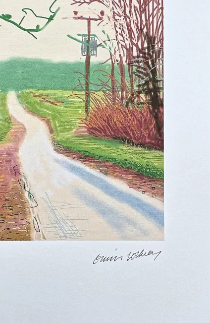 David Hockney - Wood with Power Lines 66/500 - limitovaná edice s certifikátem, 35x50 cm