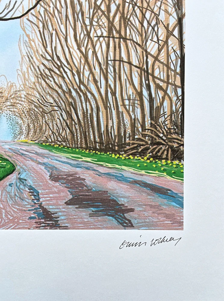 David Hockney - The Arrival of Spring in Woldgate 1st April 78/500 - limitovaná edice s certifikátem, 35x50 cm