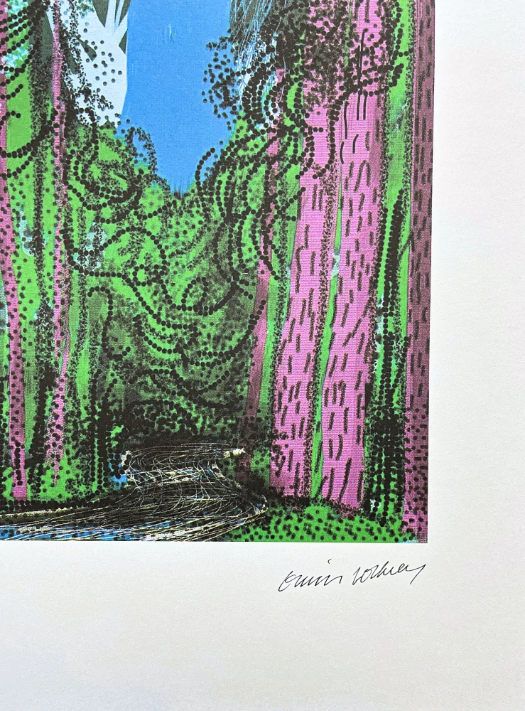 David Hockney - Forest with Purple Trees 93/500 - limitovaná edice s certifikátem, 35x50 cm