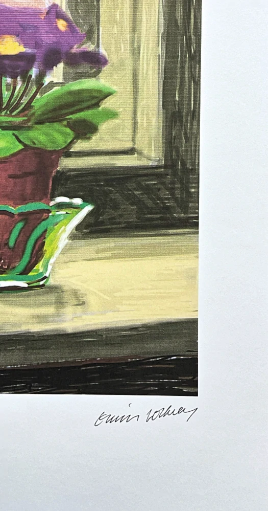David Hockney - Purple Primrose 206/500 - limitovaná edice s certifikátem, 35x50 cm