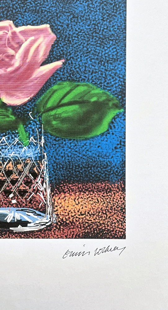 David Hockney - Pink Rose 104/500 - limitovaná edice s certifikátem, 35x50 cm
