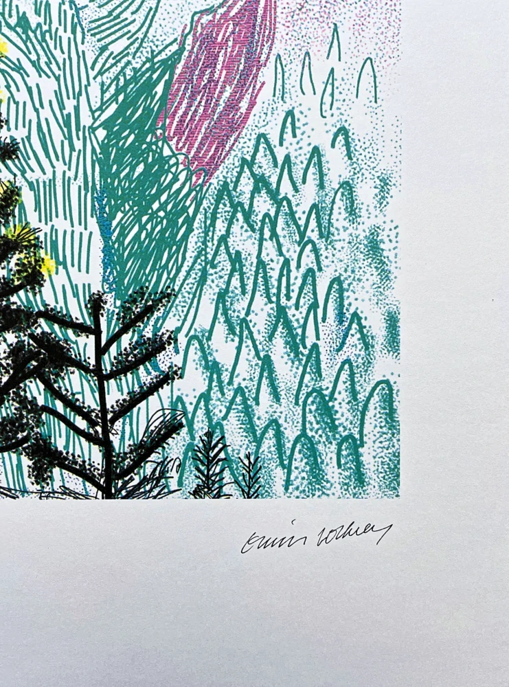 David Hockney - The Yosemite suite - Black Tree 3 /500 - limitovaná edice s certifikátem, 35x50 cm