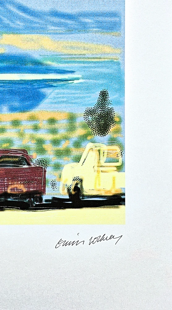 David Hockney - The Yosemite suite - Three Cars 175/500 - limitovaná edice s certifikátem, 35x50 cm